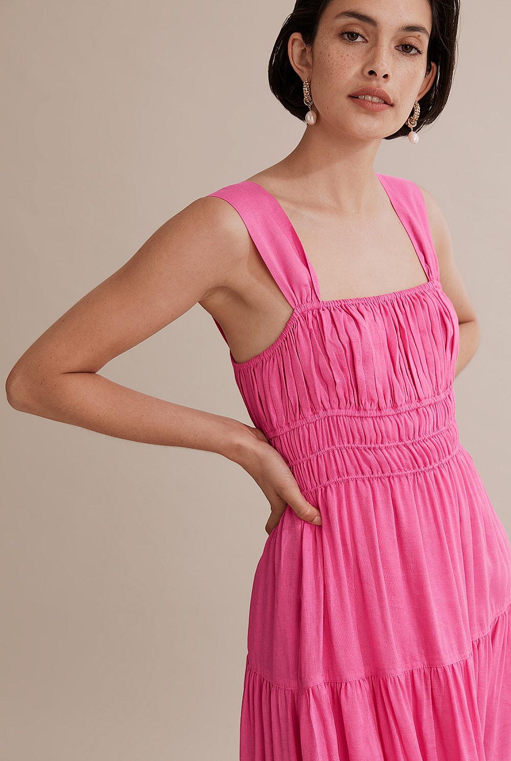 Gathered Detail Maxi Dress