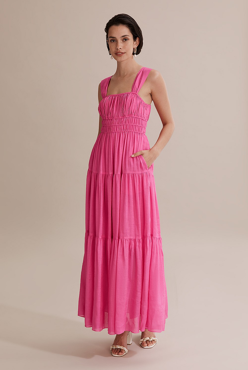 Gathered Detail Maxi Dress
