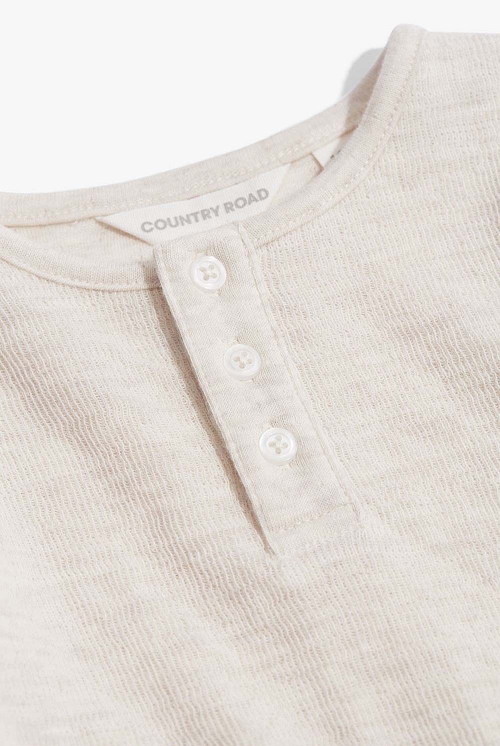 Organically Grown Cotton Double Faced Textured Henley