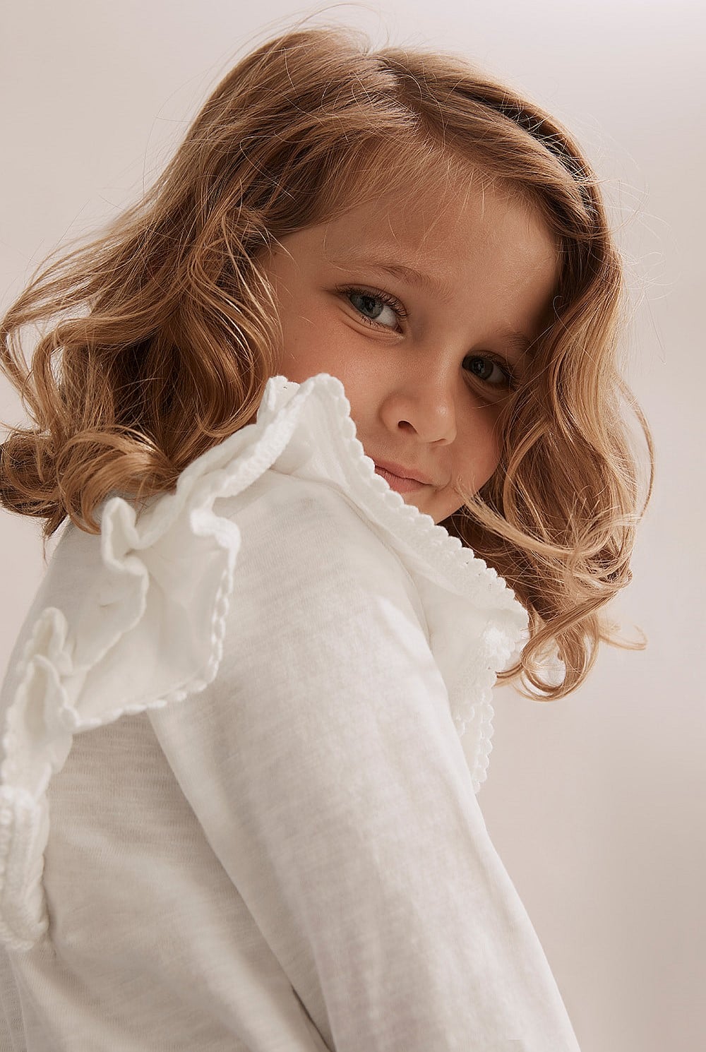 Cotton Slub Frill T-Shirt