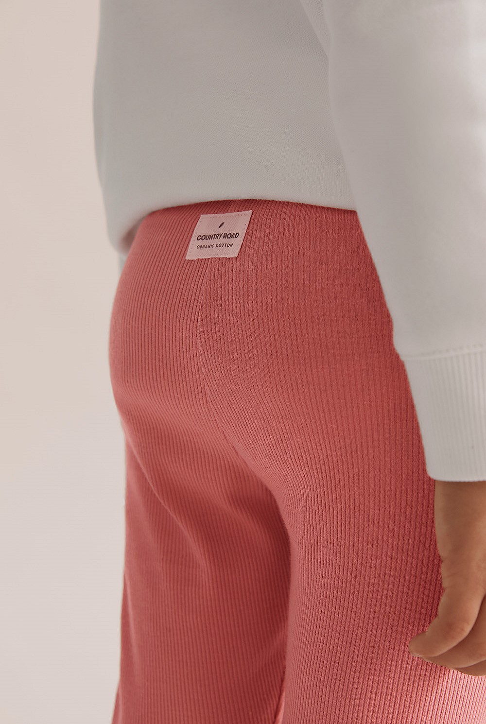 Organically Grown Cotton Blend Solid Rib Legging