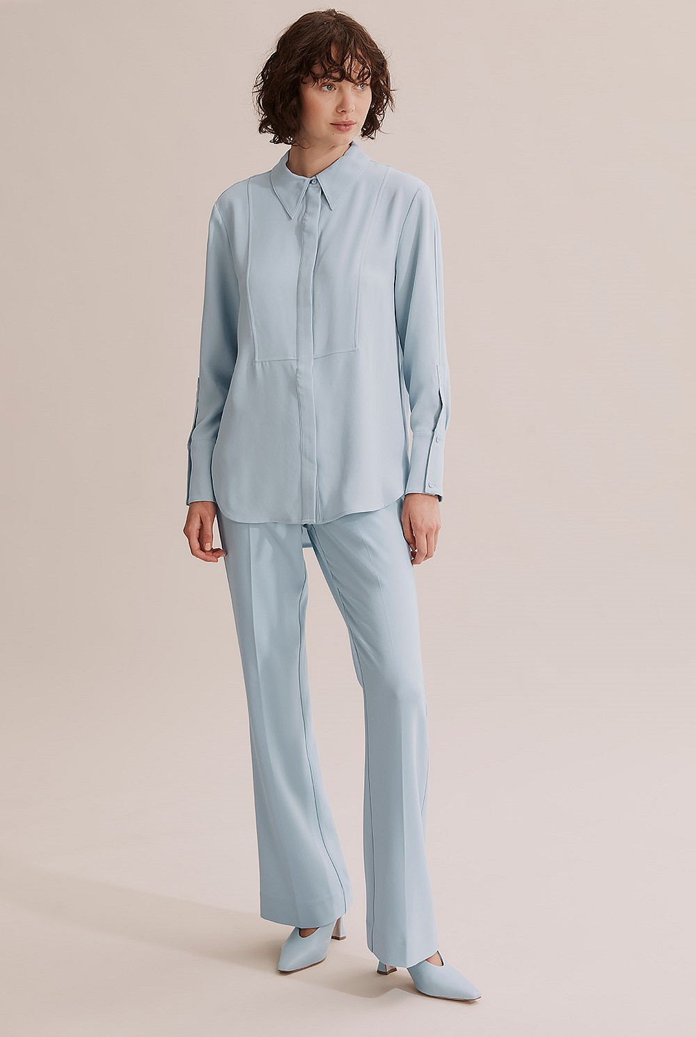 Longline Crepe Shirt