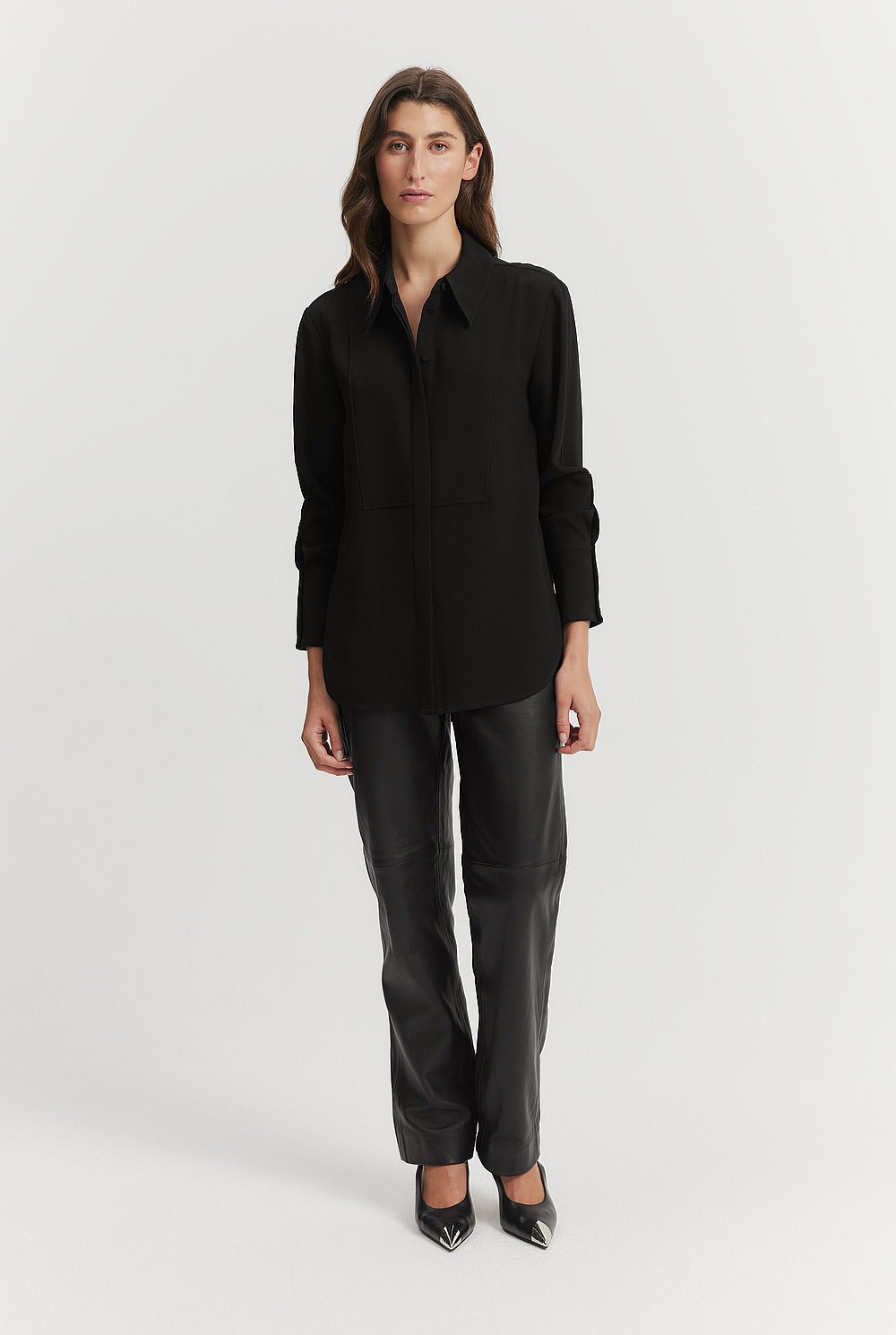 Longline Crepe Shirt
