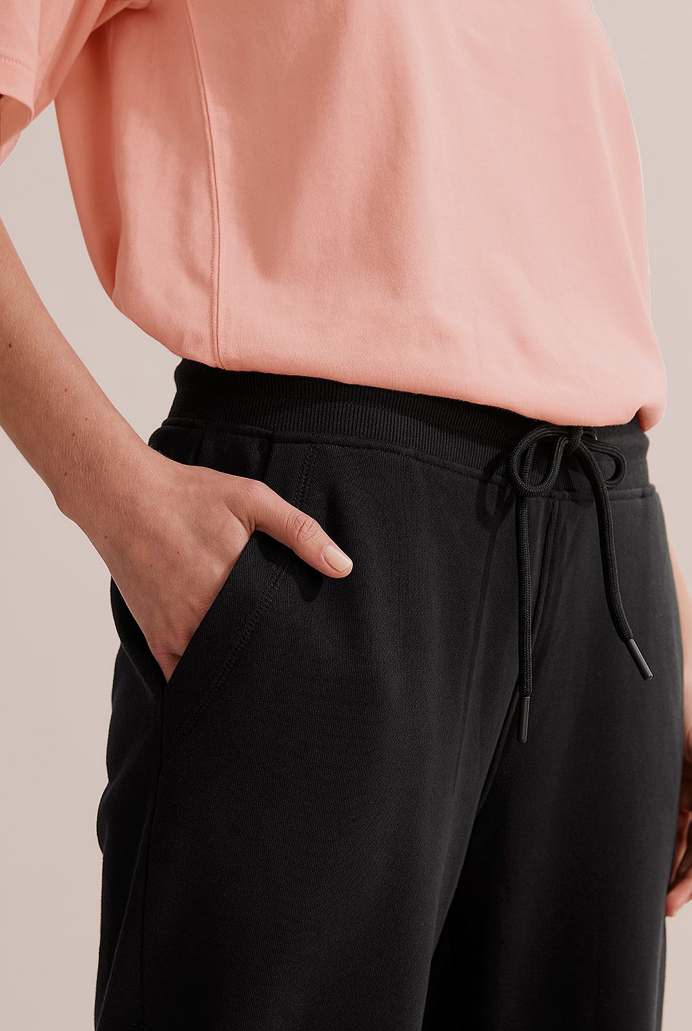 Cotton Rib Cuff Track Pant