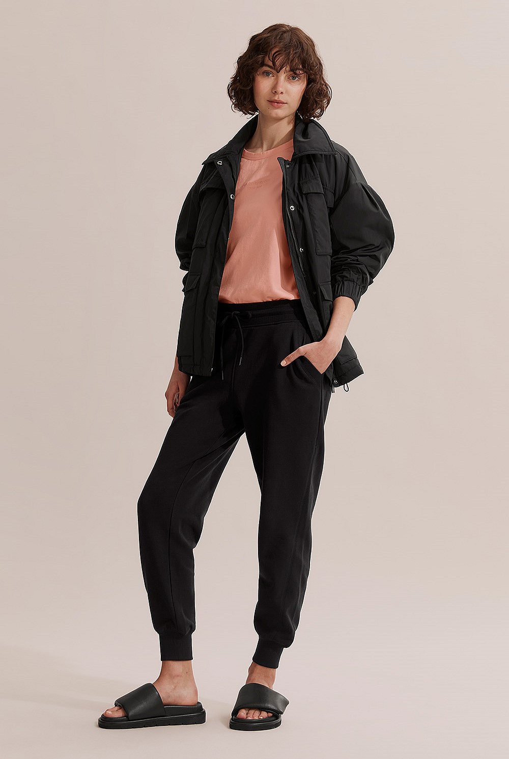 Cotton Rib Cuff Track Pant