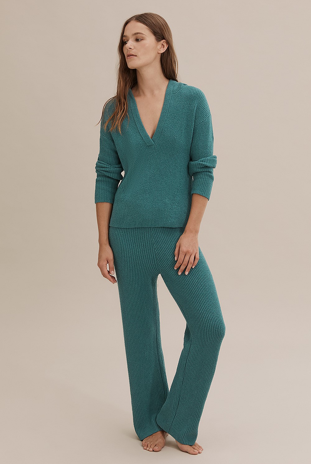 Textured Hooded Knit