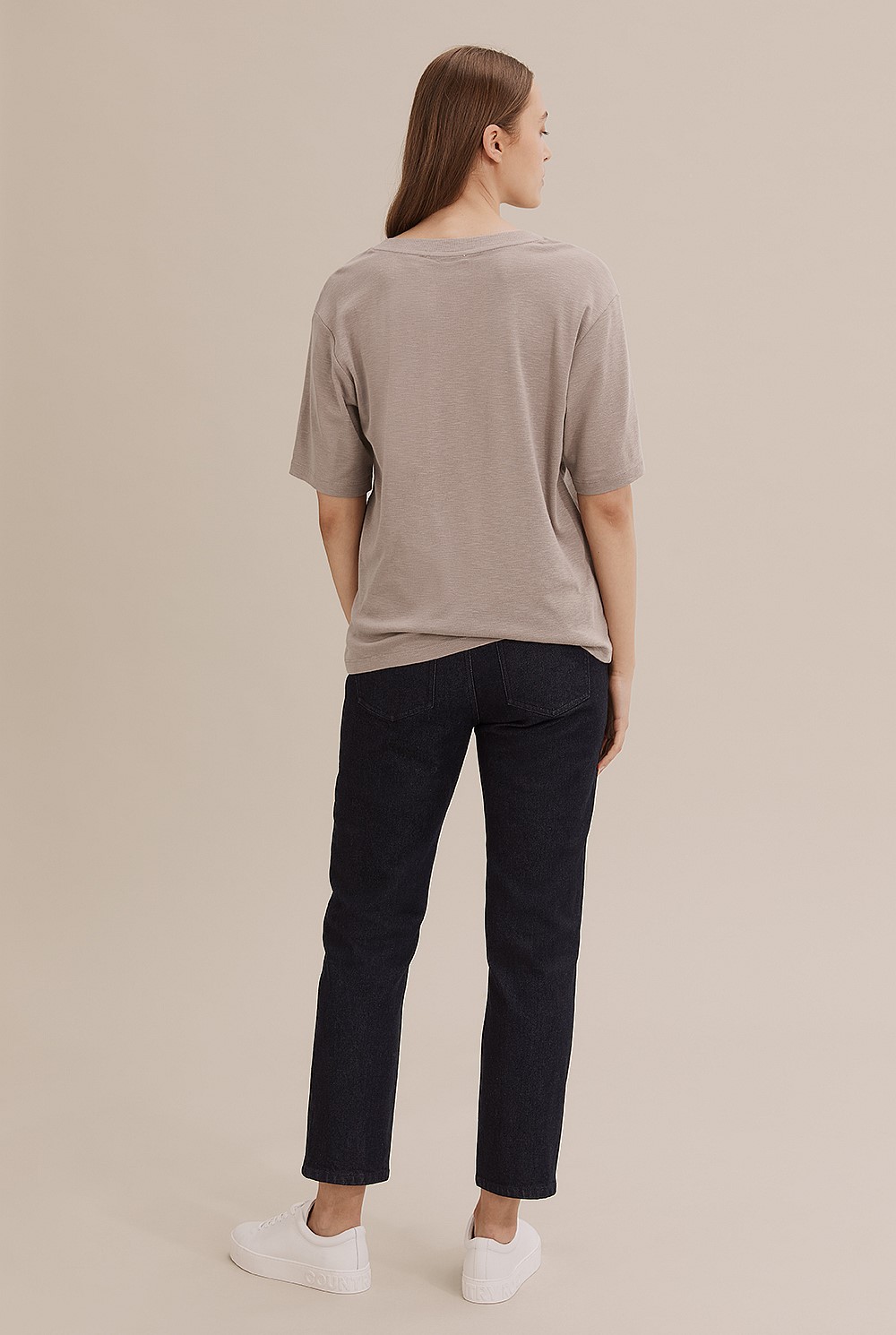 Deep V-Neck Cotton Modal T-Shirt