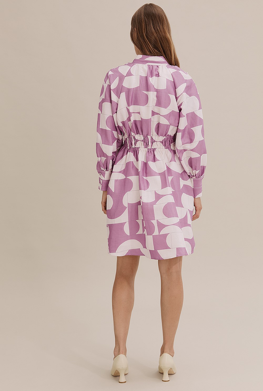 Print Button Detail Dress