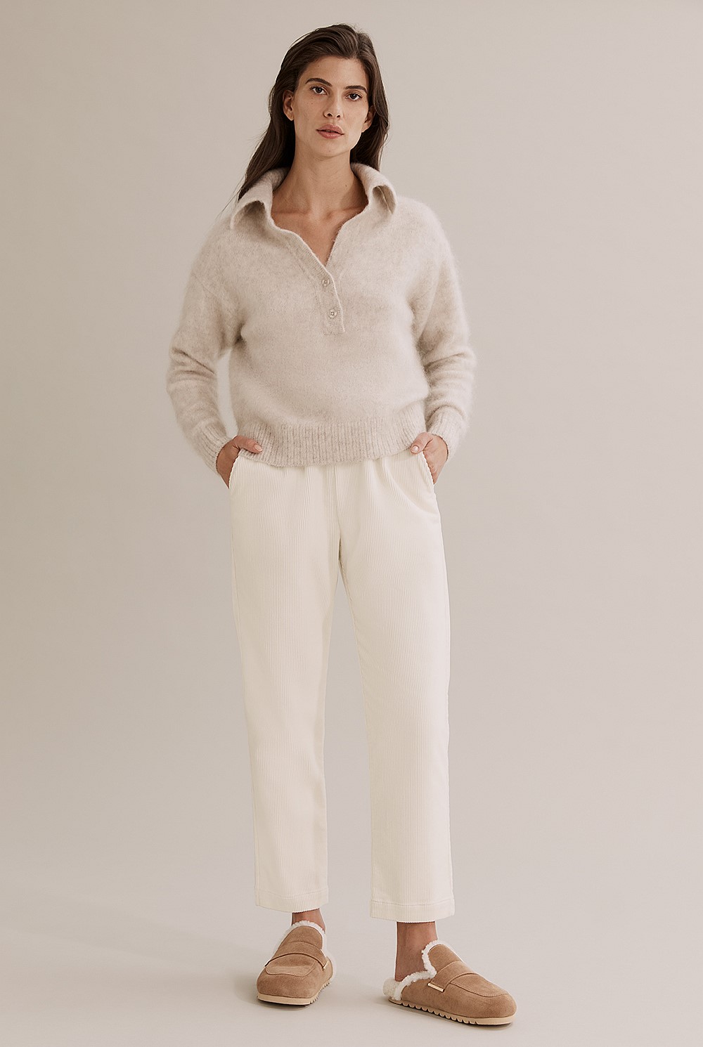 Collared Fluffy Knit