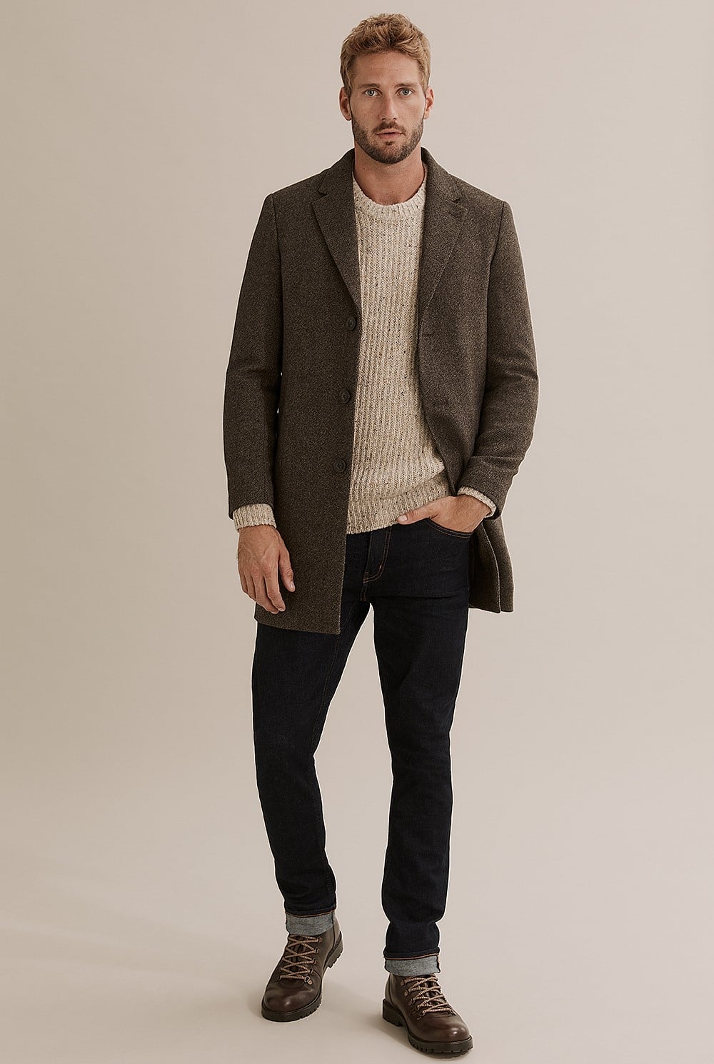 Merino Nep Crew Knit