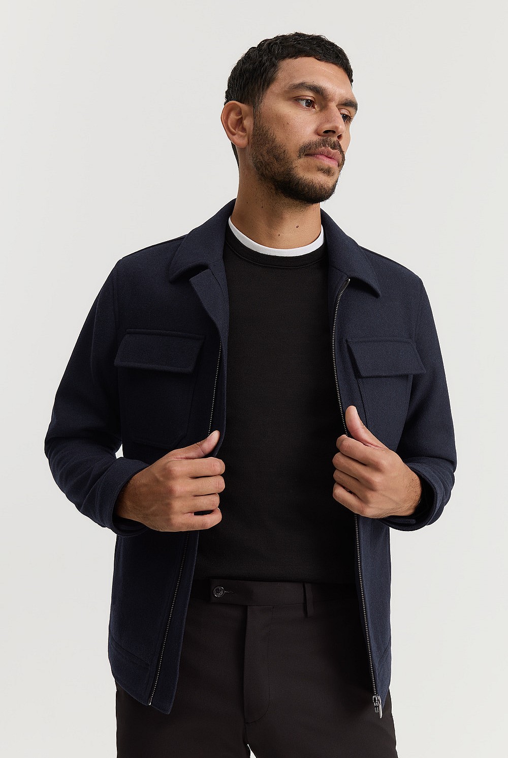 Wool Blend Shirt Jacket