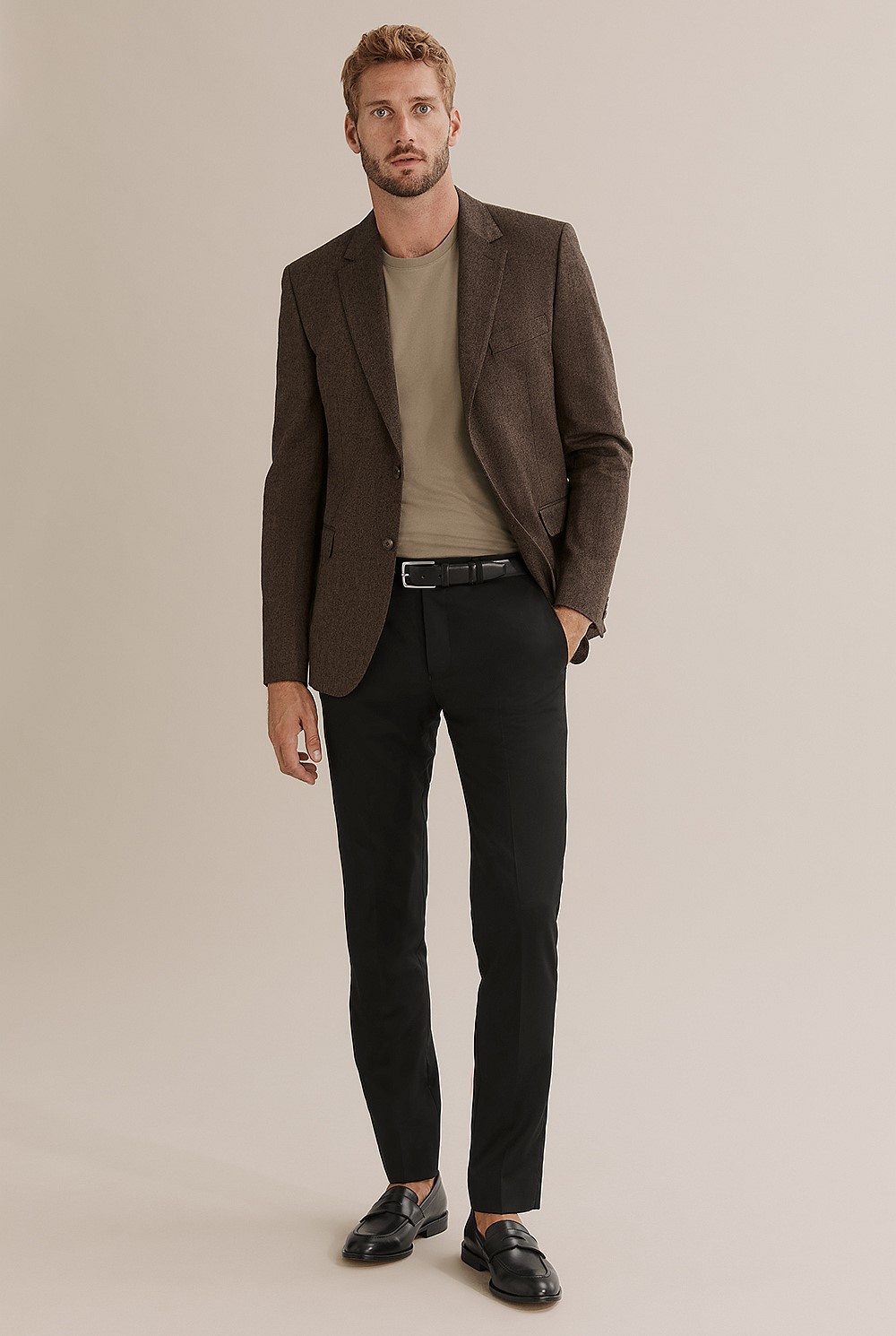 Regular Fit Herringbone Tweed Blazer