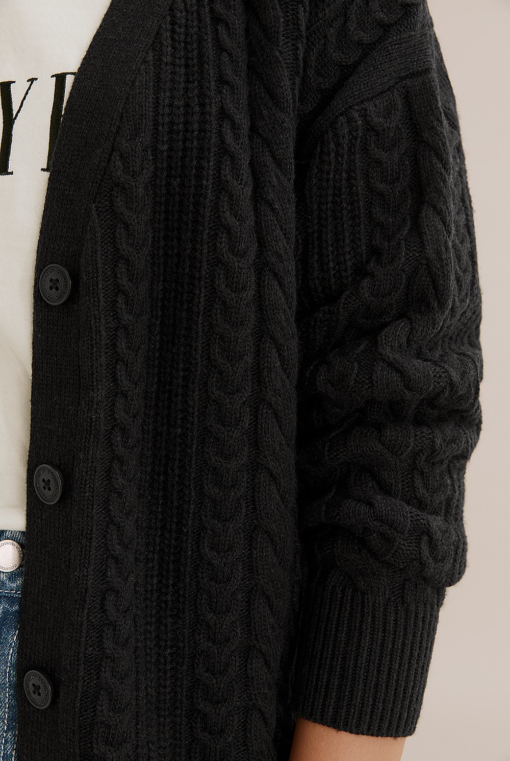 Teen Longline Cable Cardigan