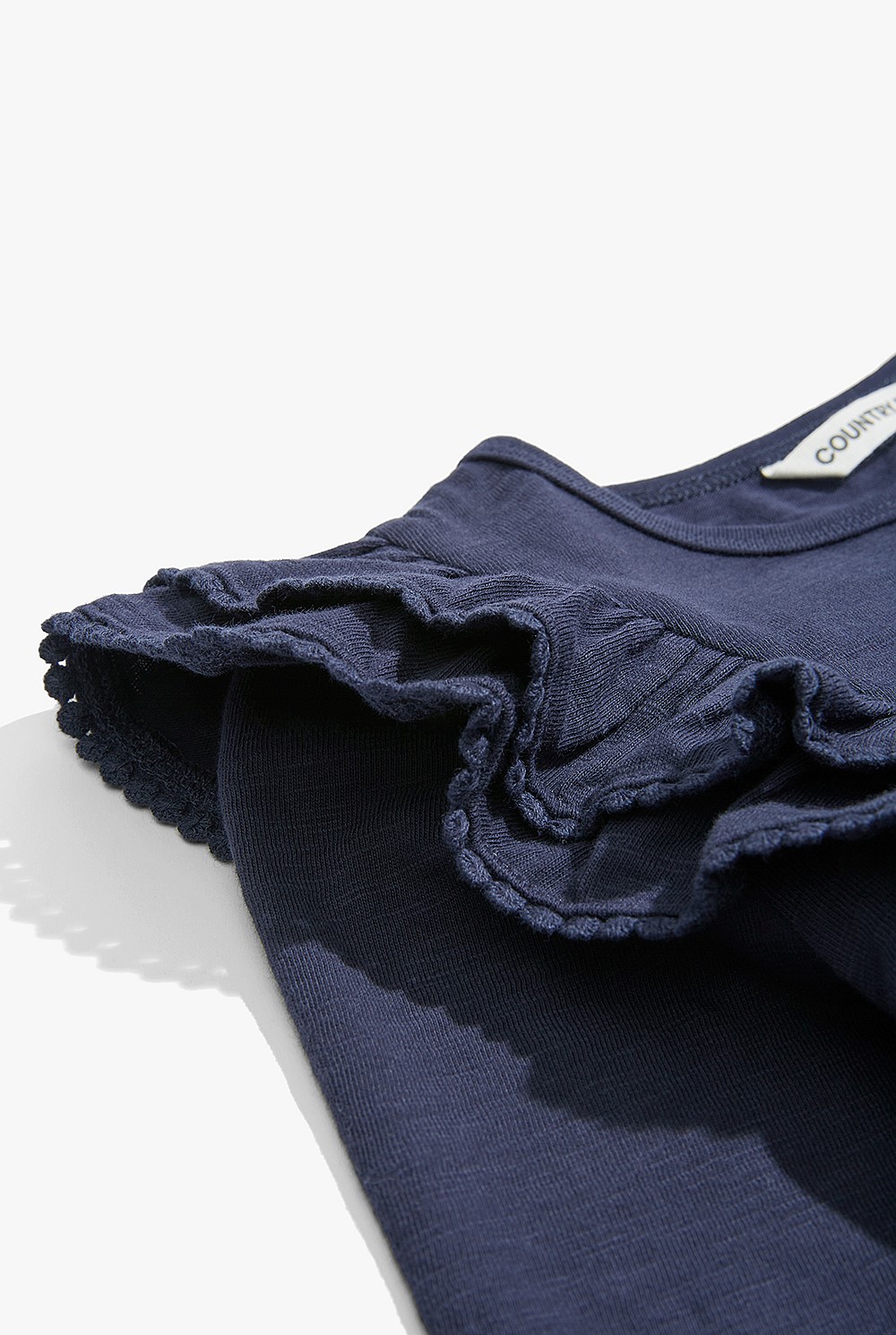 Cotton Slub Frill T-Shirt