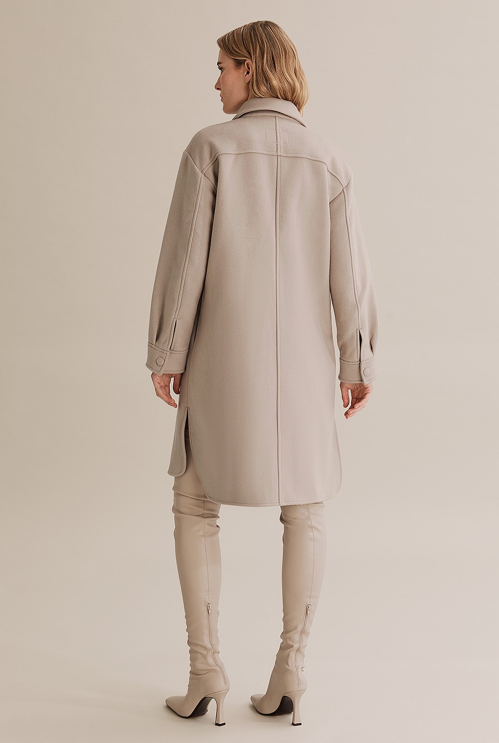 Wool Felt Shirt Dress
