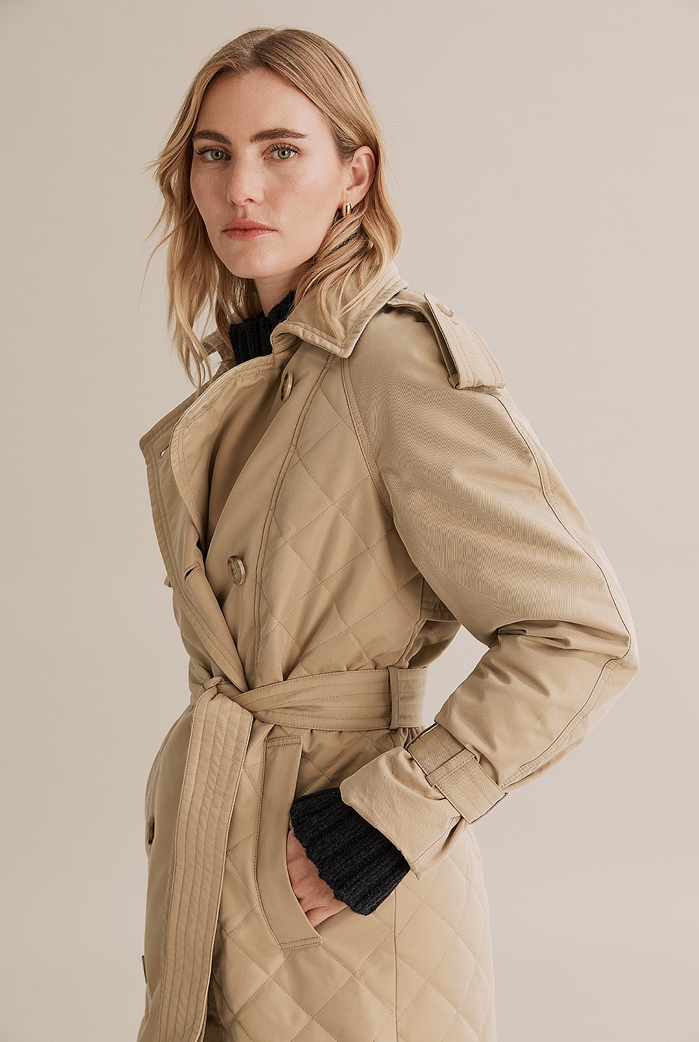 Quilted Puffer Trench