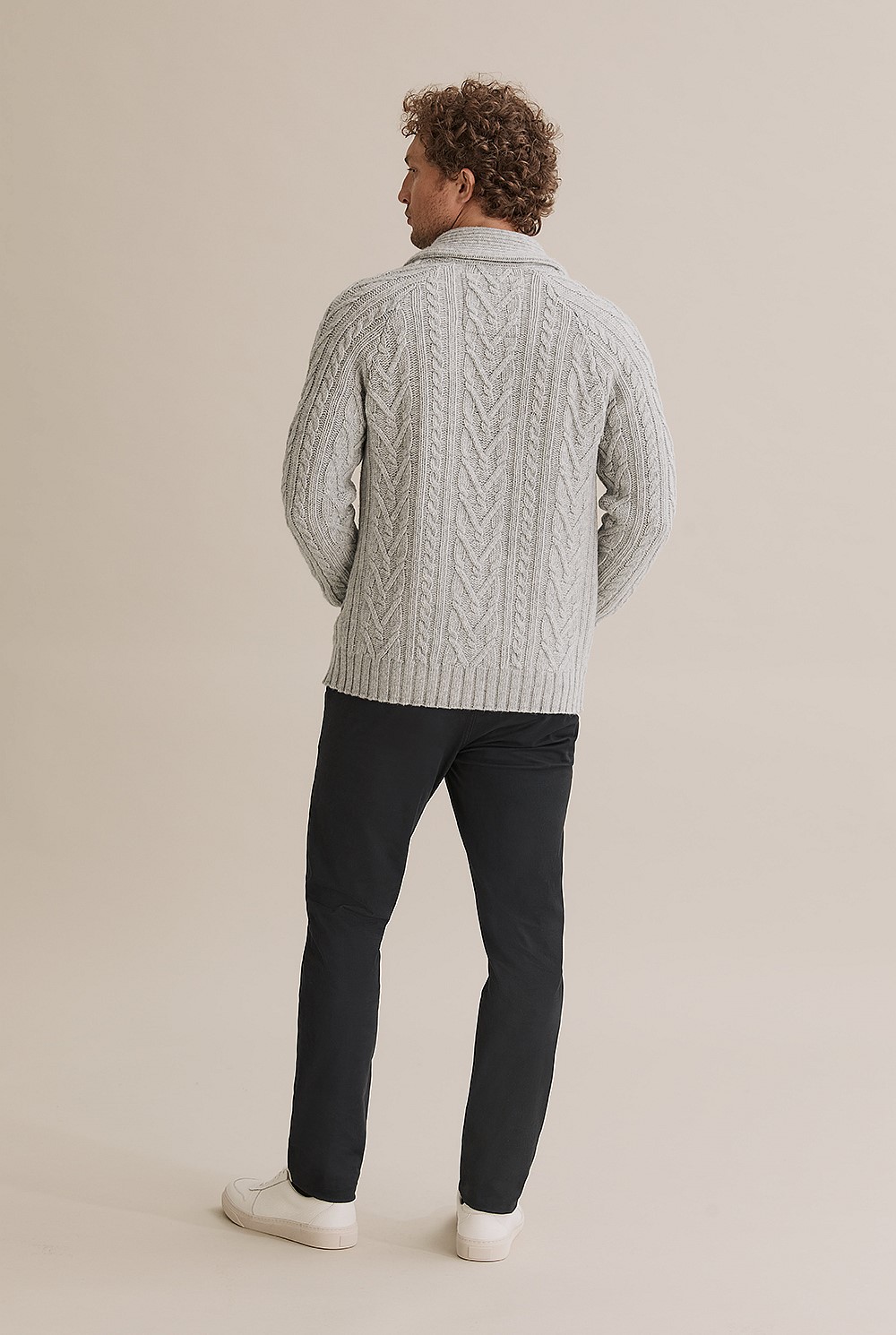 Lambswool Cable Shawl Cardigan