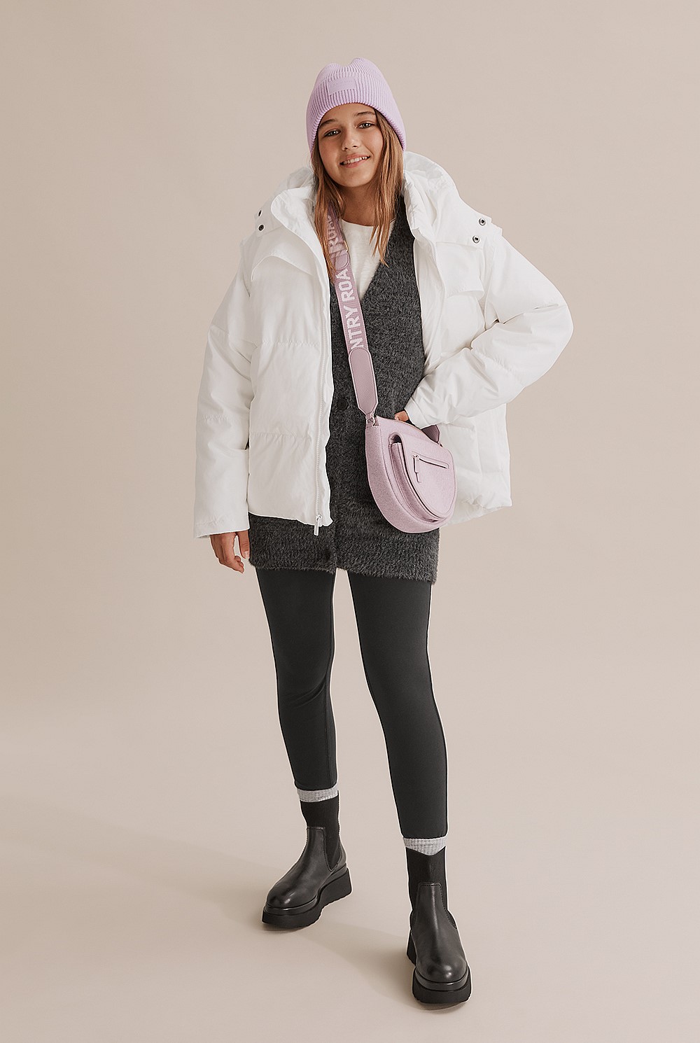 Teen Recycled Polyester Oversized Quilt Puffer Jacket