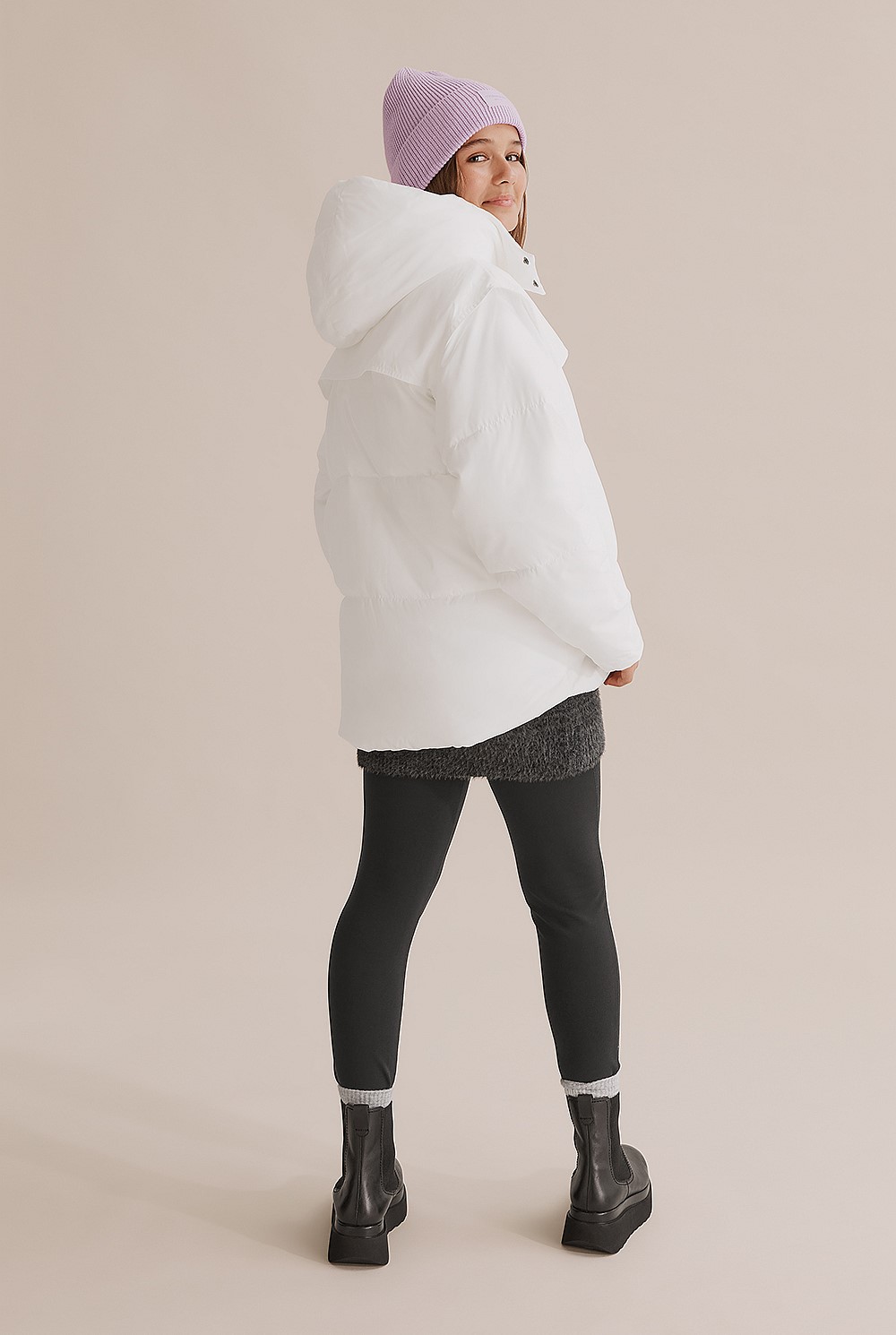Teen Recycled Polyester Oversized Quilt Puffer Jacket