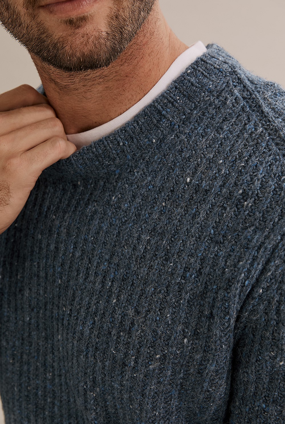 Merino Nep Crew Knit