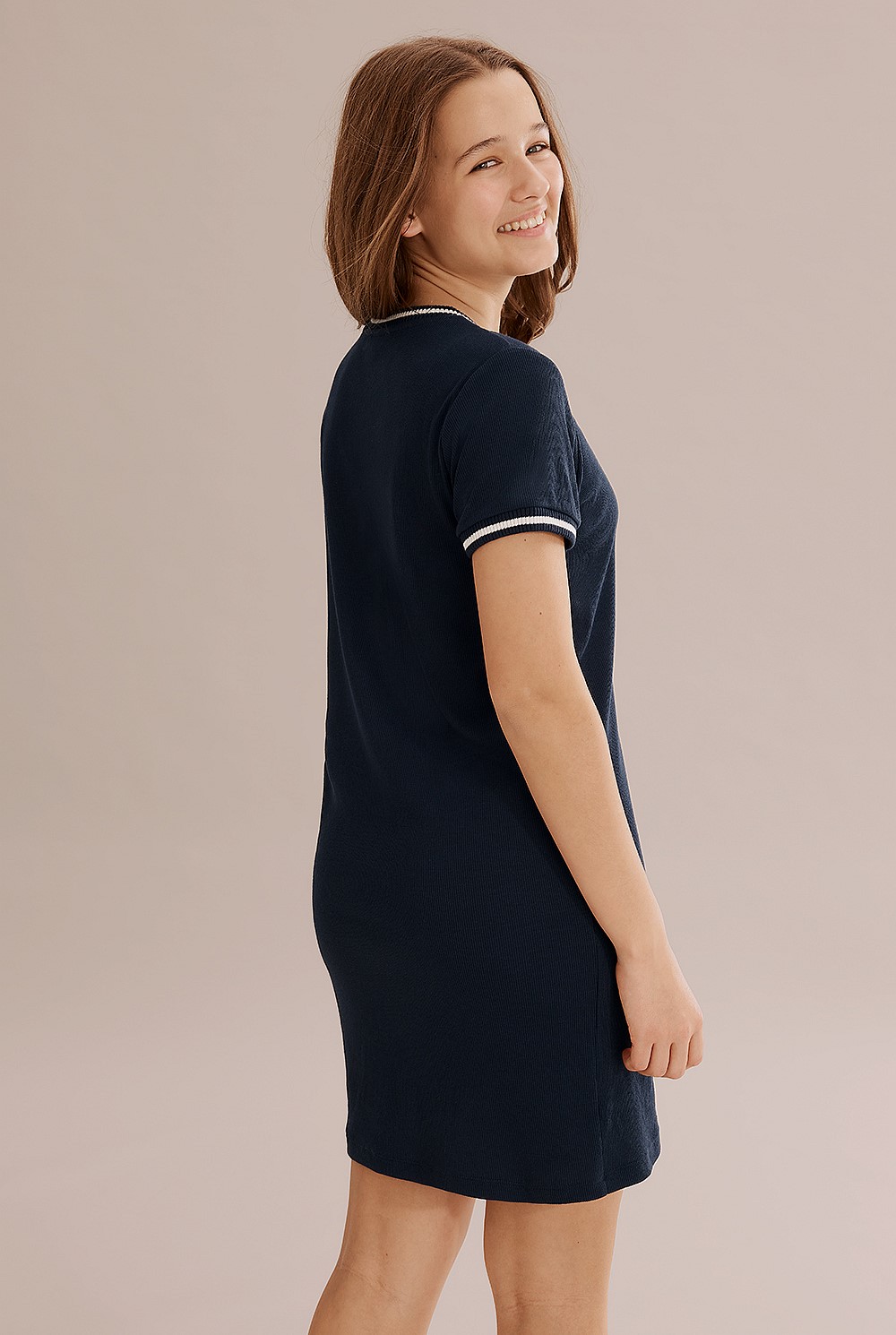 Teen Recycled Polyester Rib T-Shirt Dress