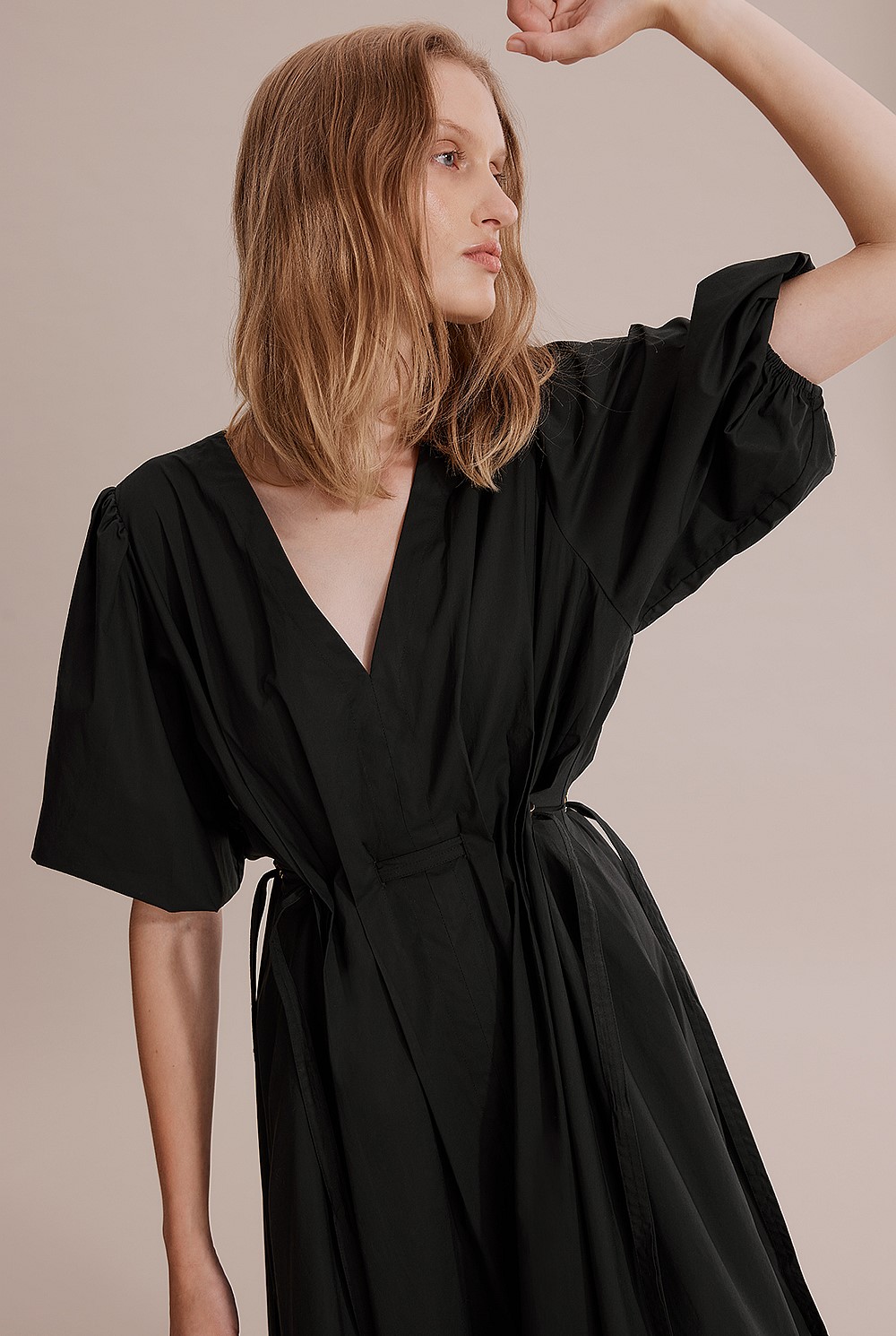 Gathered Detail Midi Dress