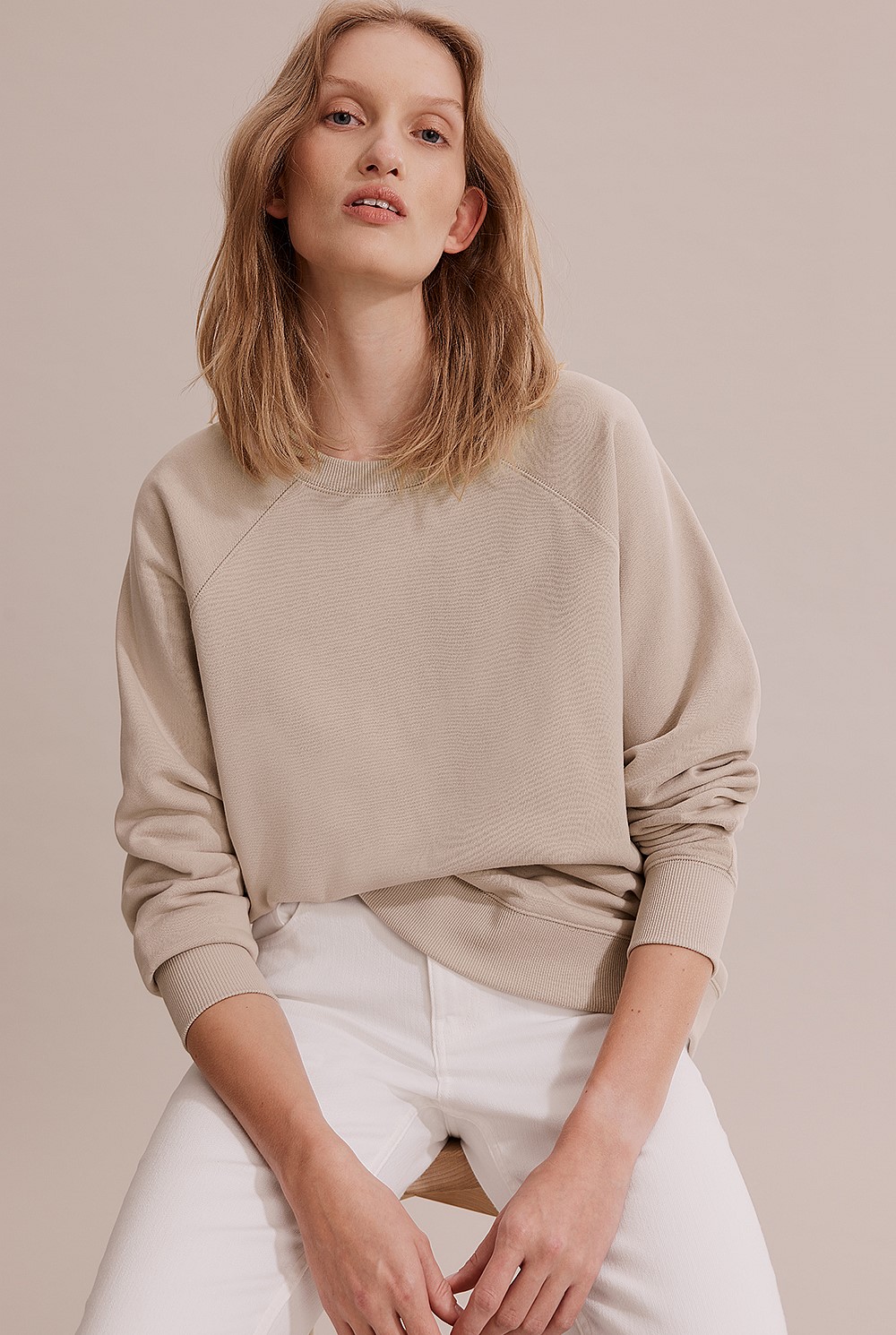 Cotton Crew Neck Tunic Sweat