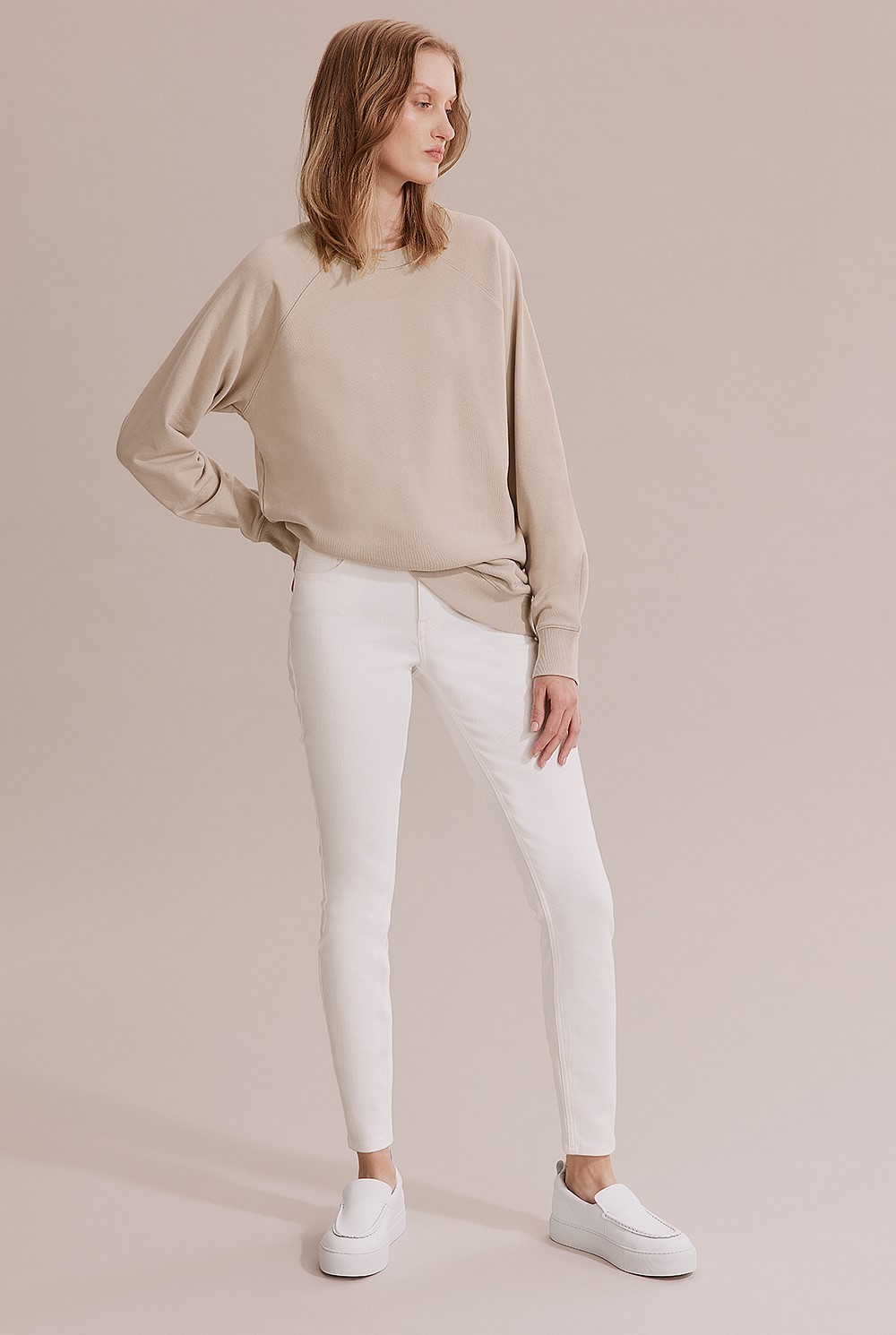 Cotton Crew Neck Tunic Sweat