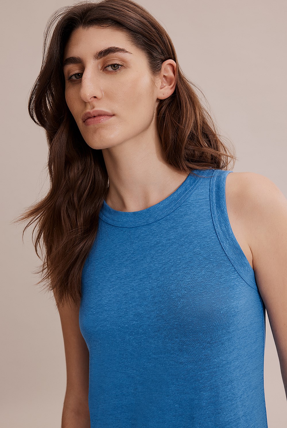 Linen Jersey Tank Dress