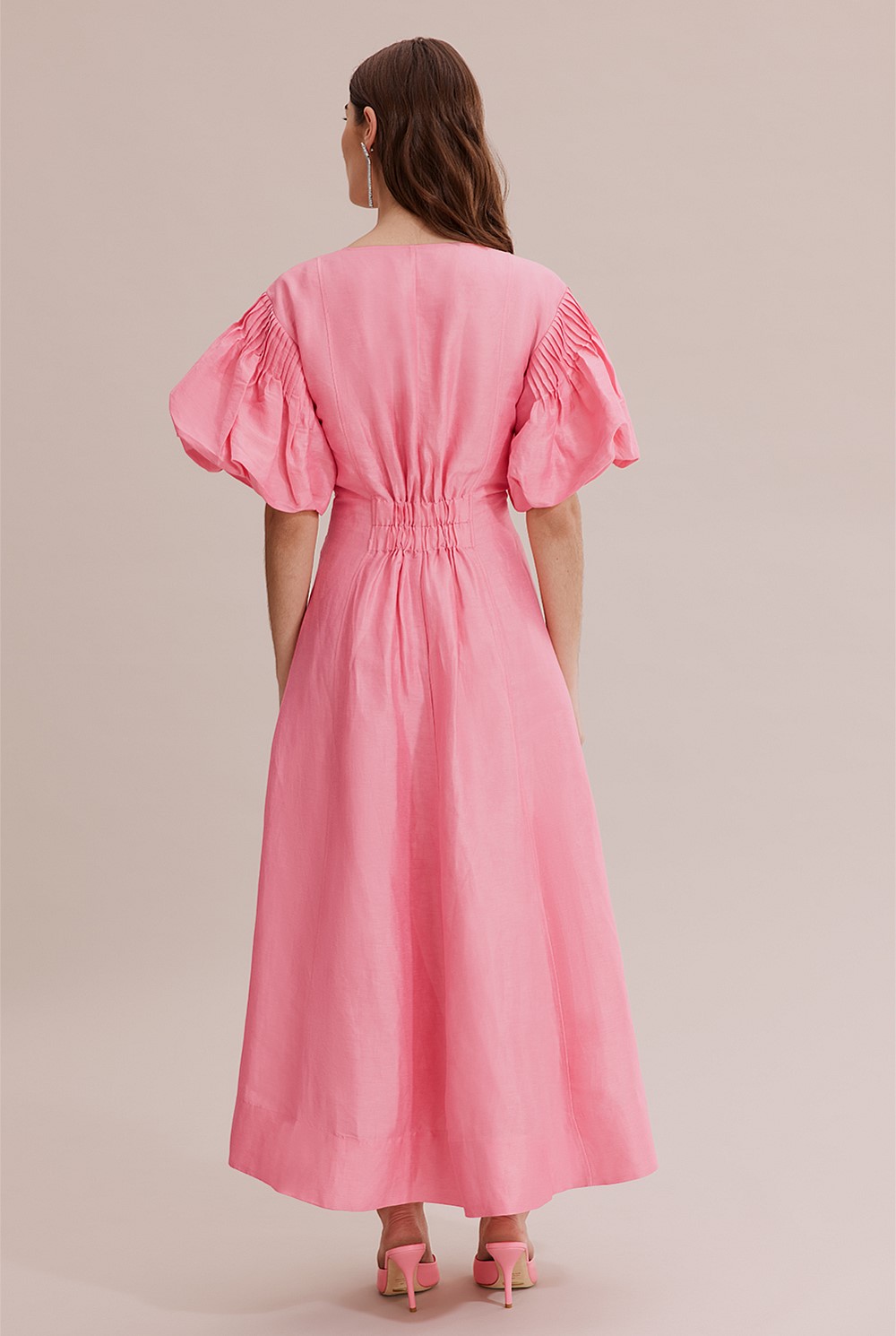 Tuck Sleeve Maxi Dress