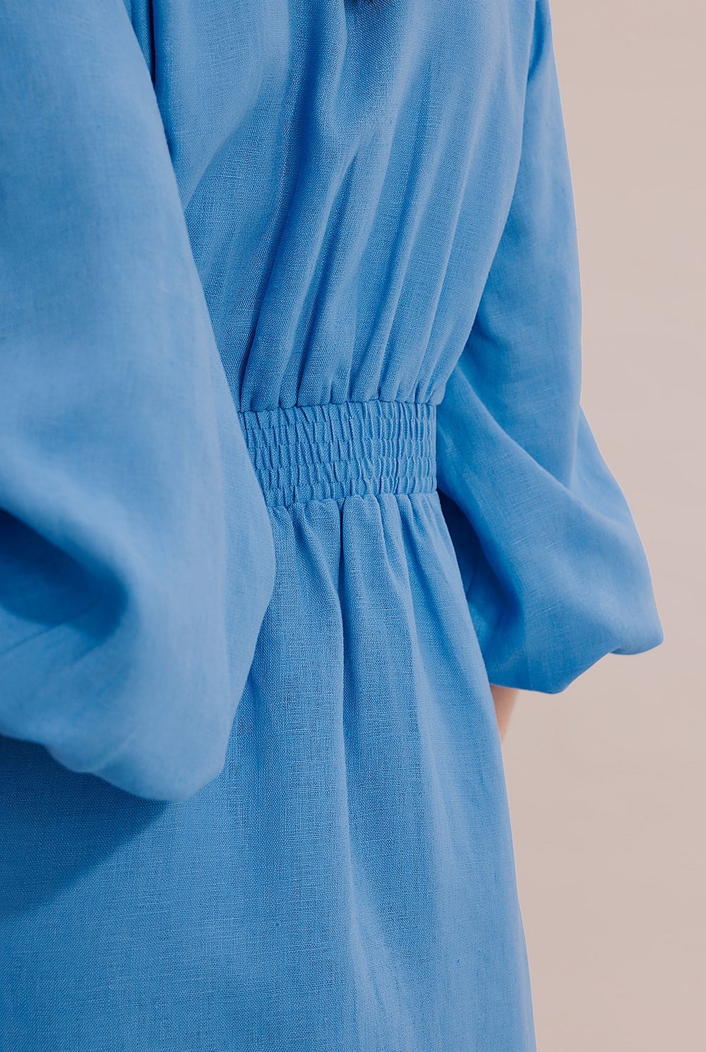 Linen Dart Front Midi Dress