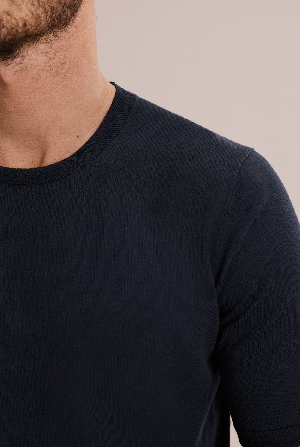 Cotton Tipped Knit T-Shirt