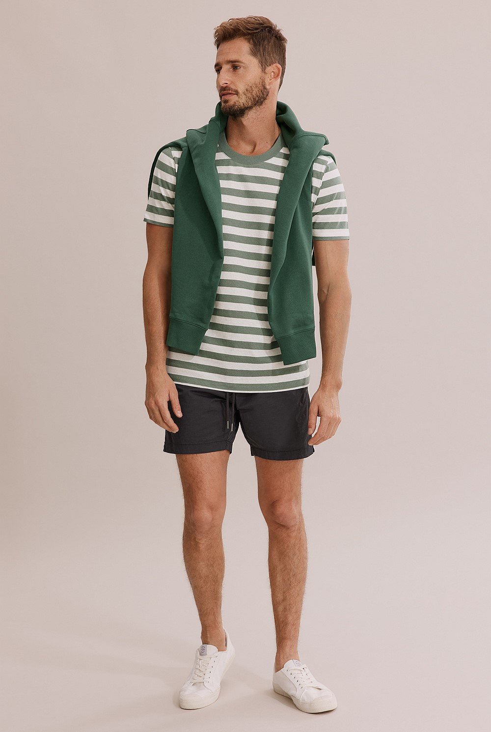 Cotton Linen Stripe T-Shirt