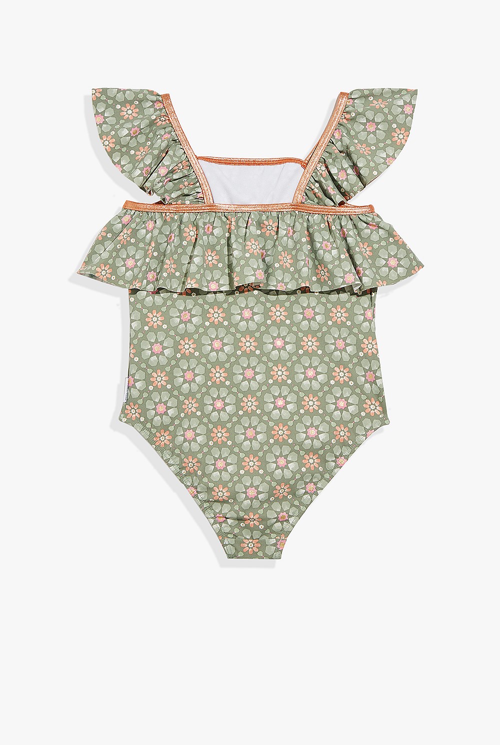 Nylon Mosaic Frill Bather