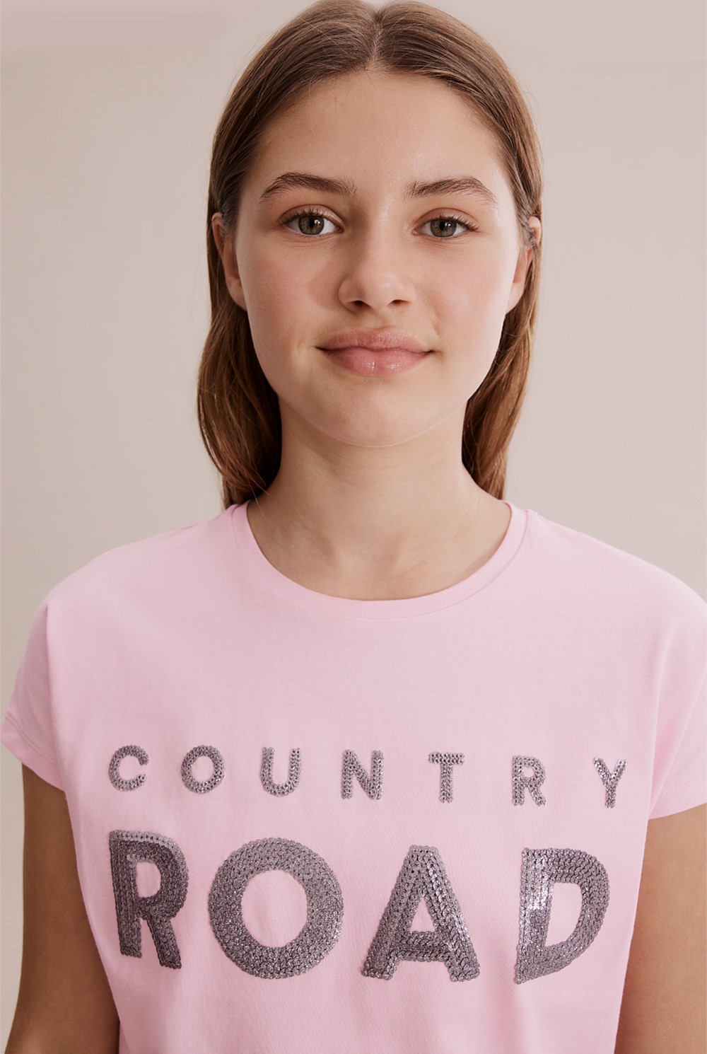 Teen Recycled Cotton Sequin Logo T-Shirt