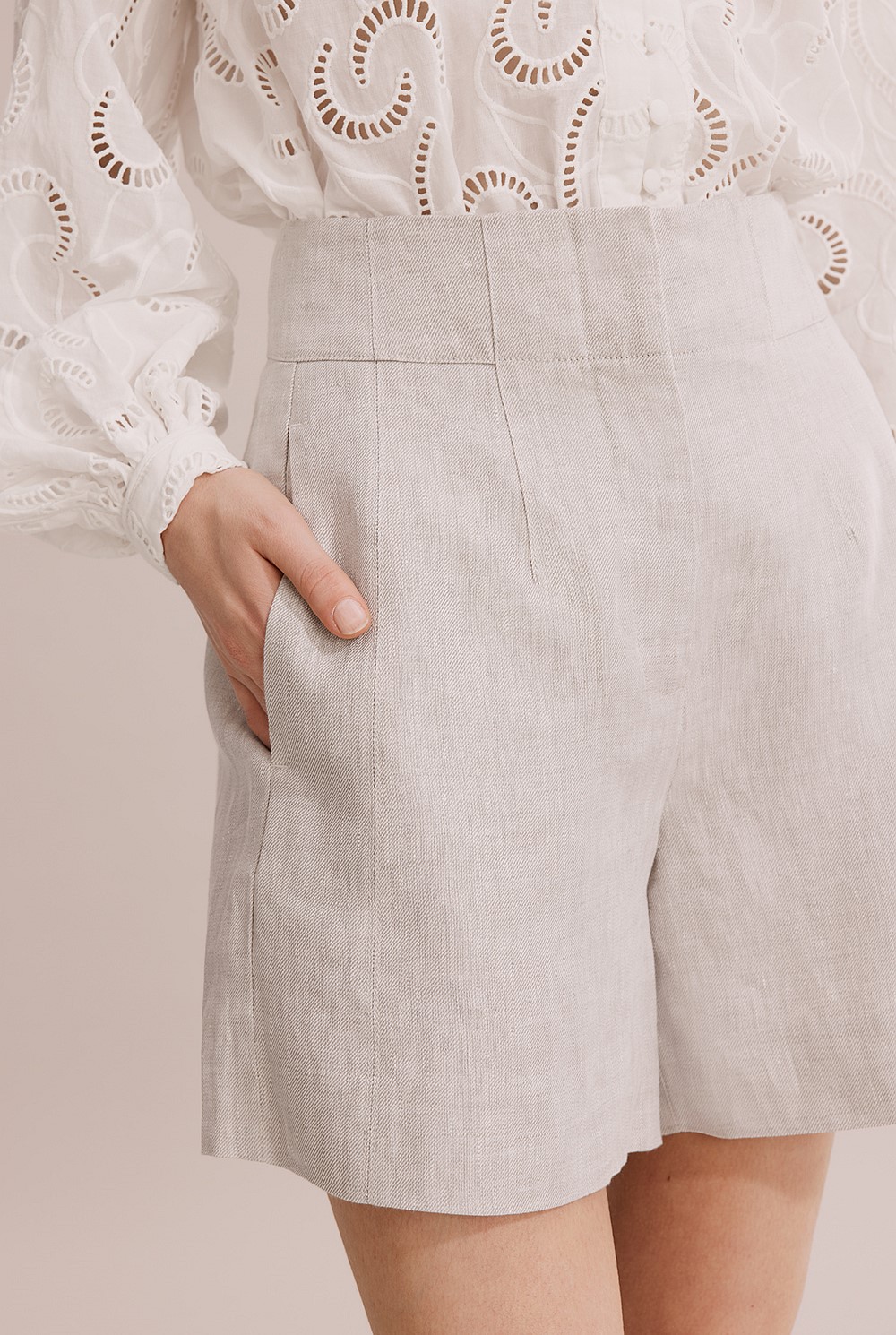 Linen Wide Leg Short