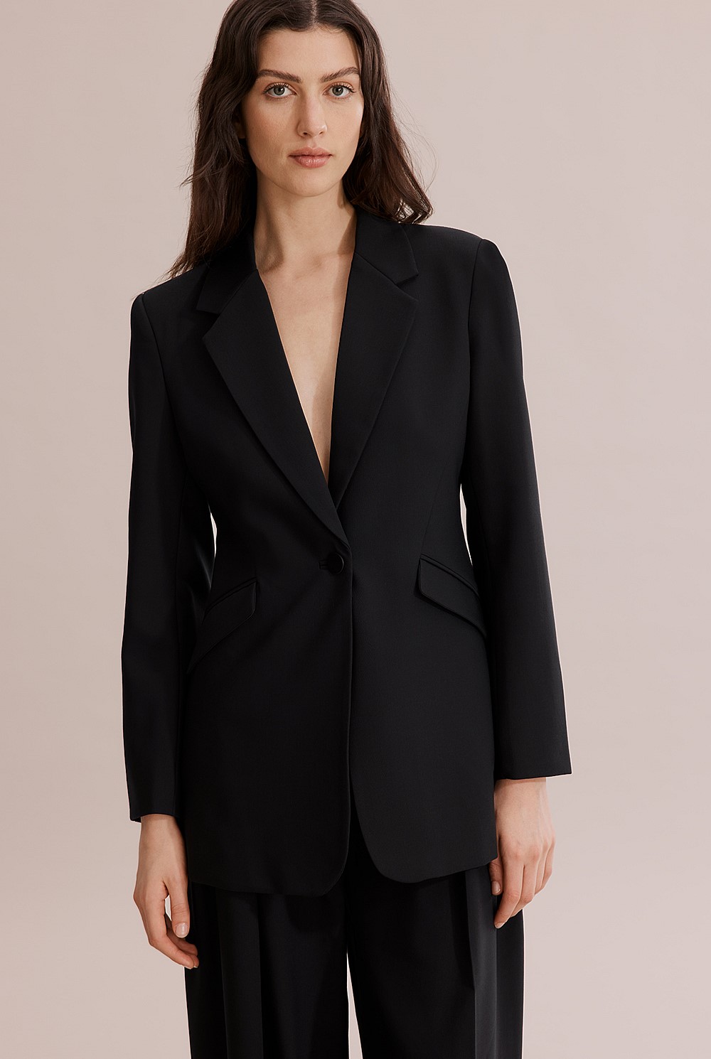 Cinched Single-Breasted Blazer