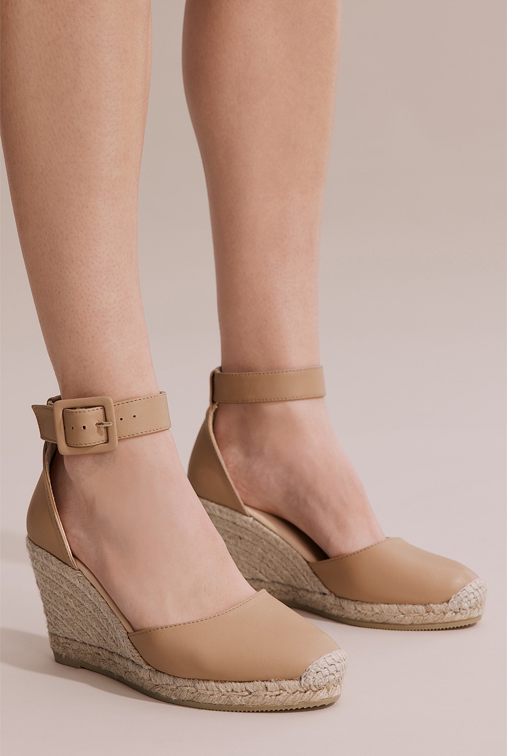 Carolina Leather Espadrille Wedge