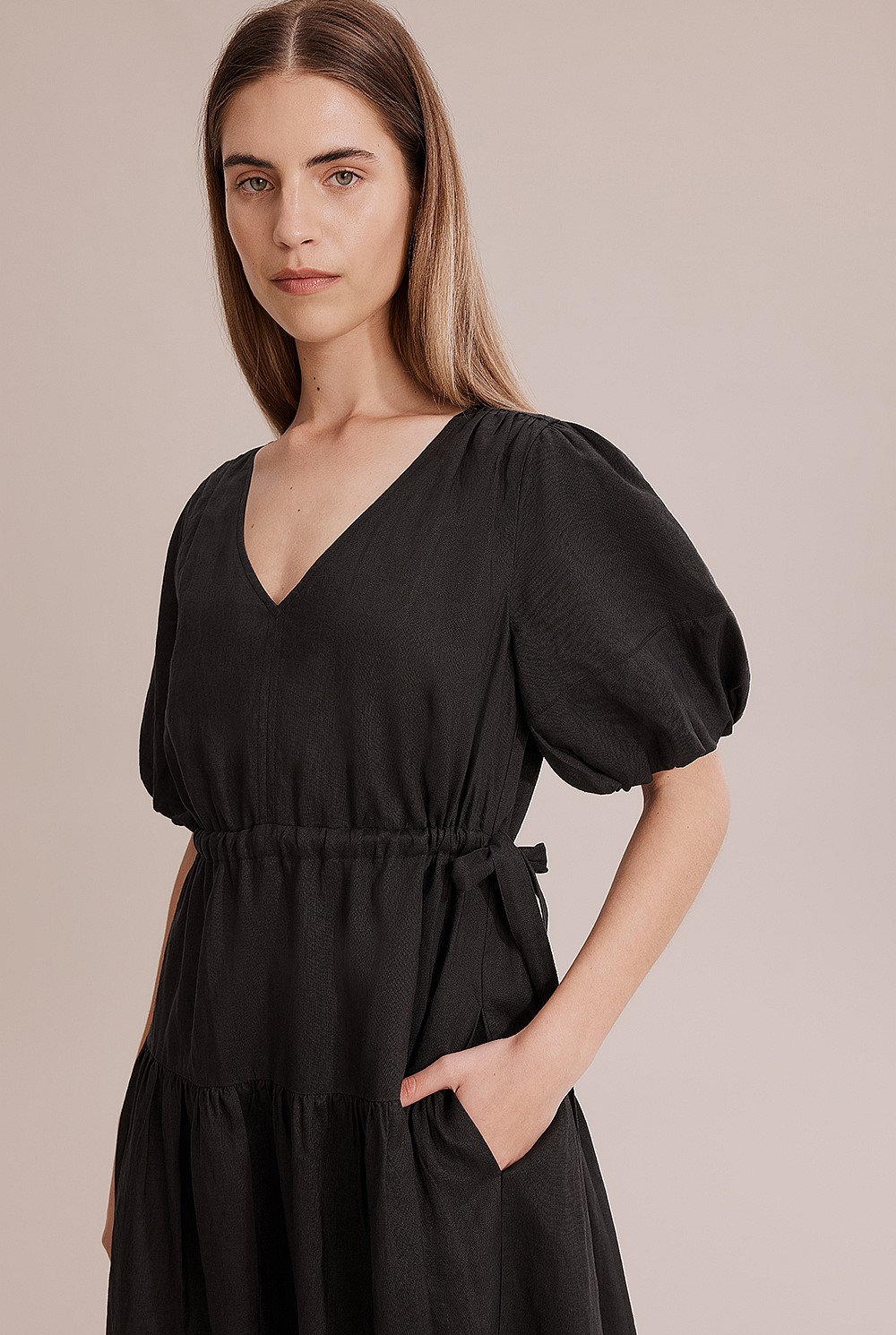 Gathered Tie Maxi Dress