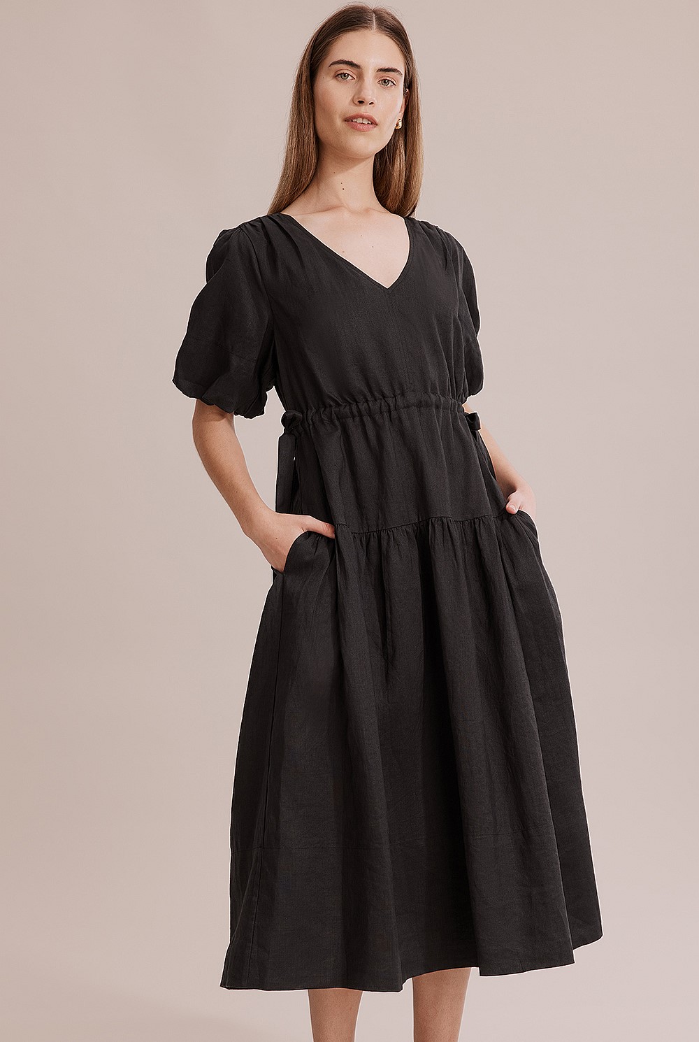 Gathered Tie Maxi Dress