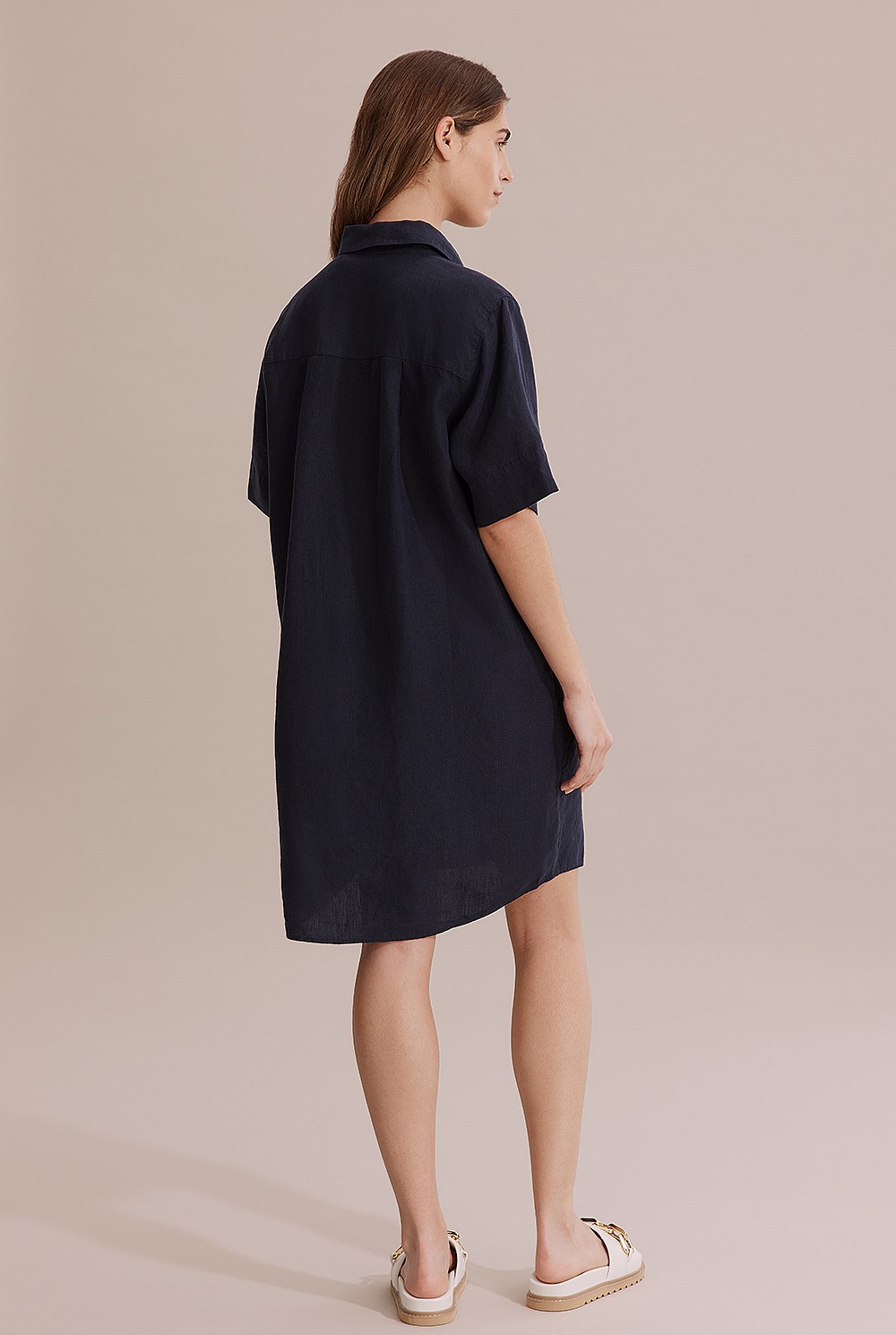 Organically Grown Linen Short Sleeve Linen Dress