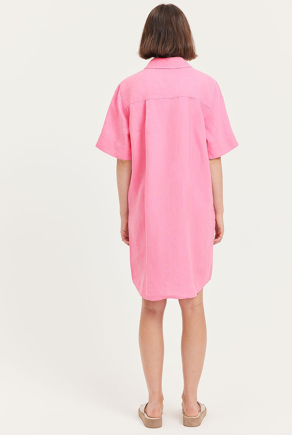 Linen Short Sleeve Linen Dress