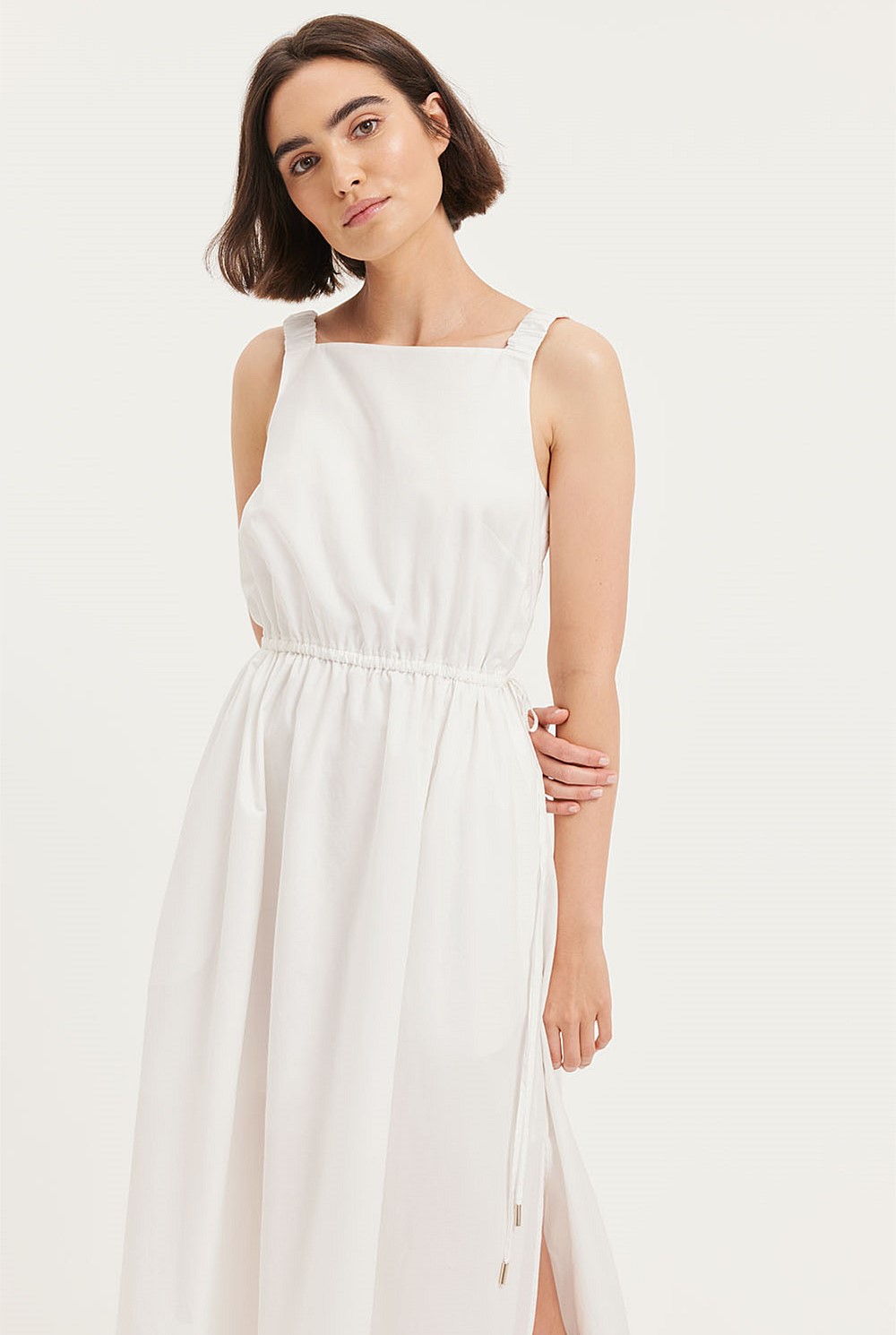 Cotton Elastic Detail Dress
