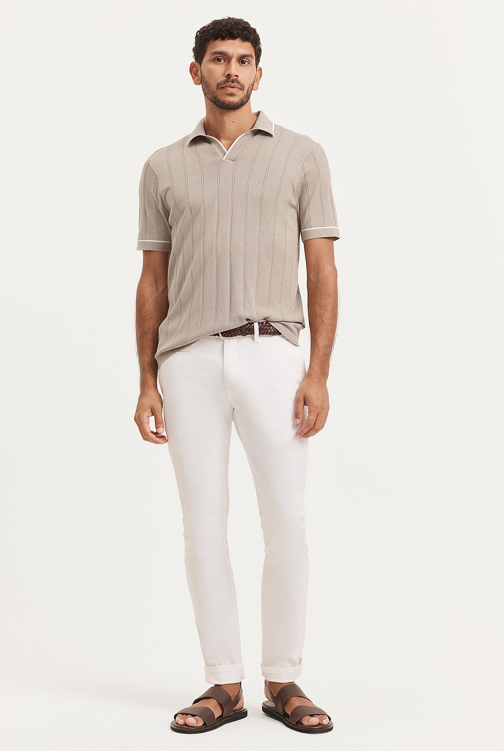 Cotton Silk Stripe Polo
