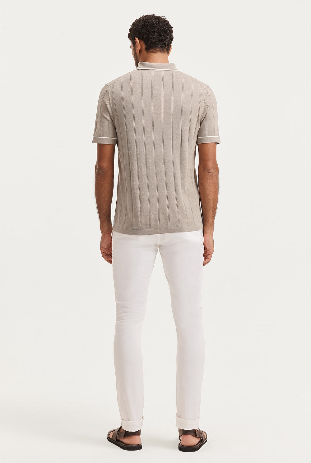 Cotton Silk Stripe Polo
