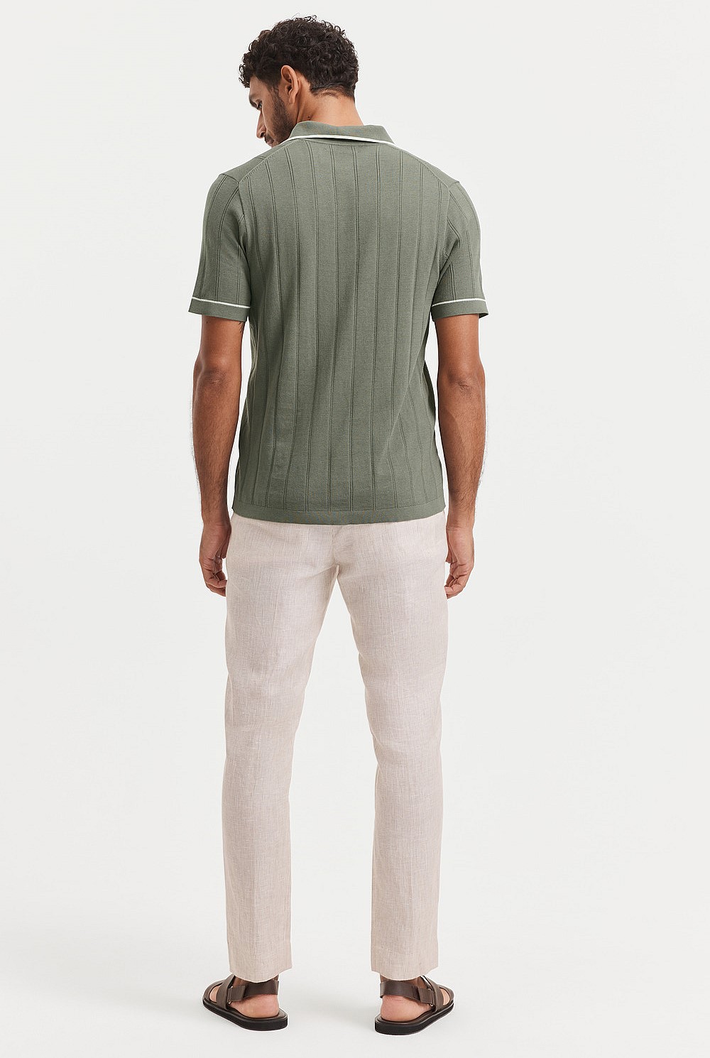Cotton Silk Stripe Polo