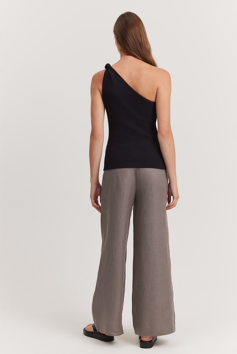 Twist One Shoulder Rib Tank