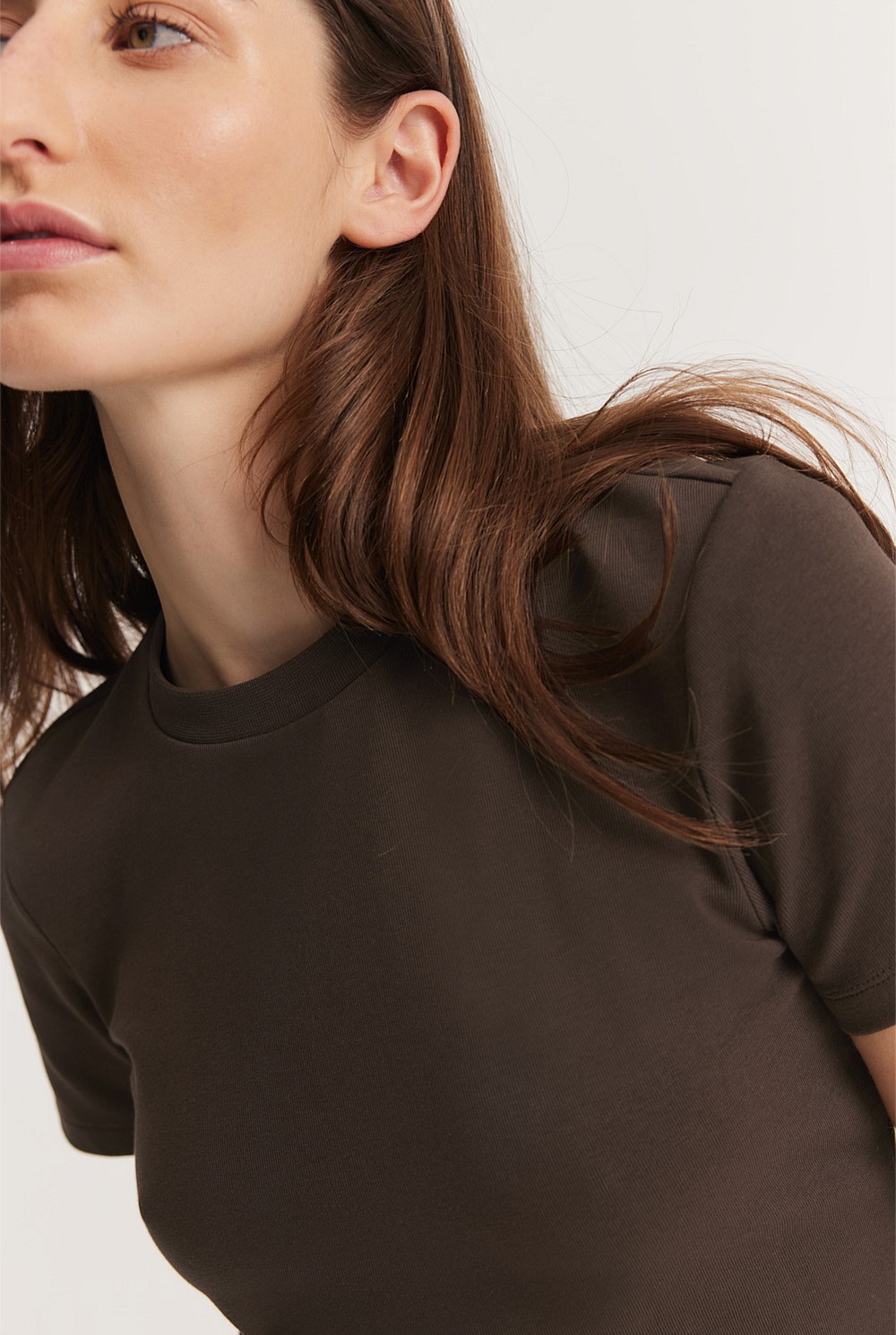 Australian Cotton Blend Fitted T-Shirt