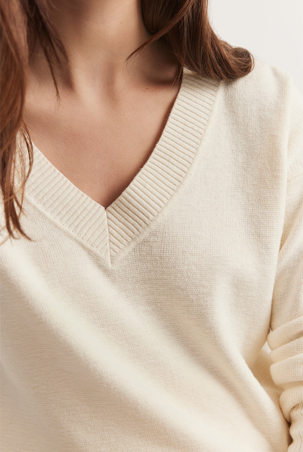 Cotton Linen V-neck Knit