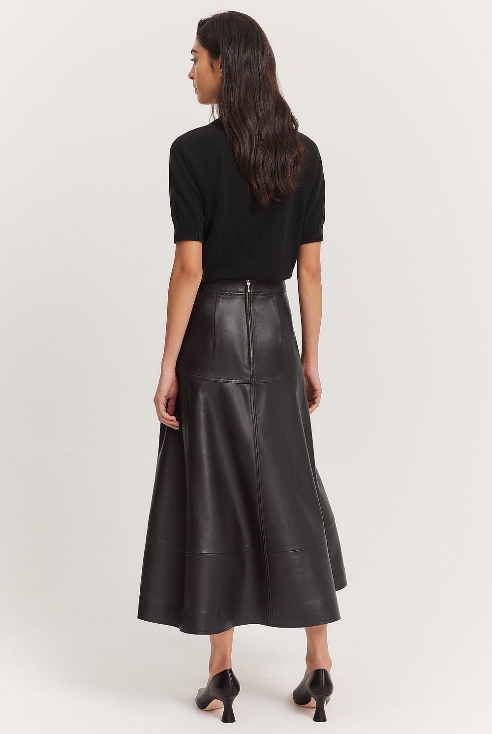 Leather A-Line Skirt